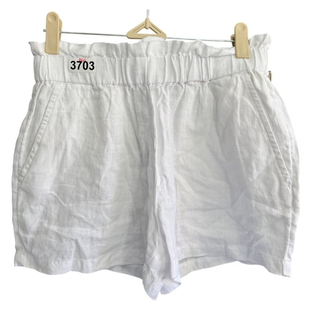 Nwt C&C California 100% Linen Pull-On Paperbag Shorts Womens XS White Vacation